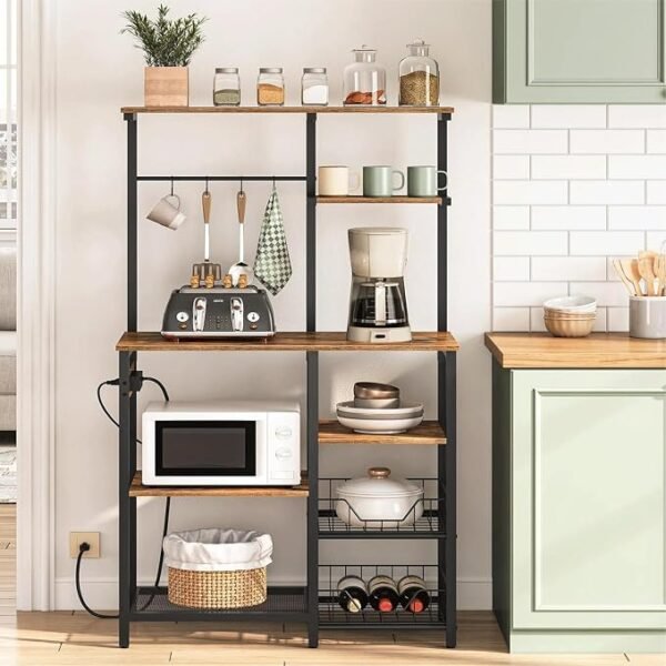 Multi-Functional Baker’s Rack with Microwave Storage