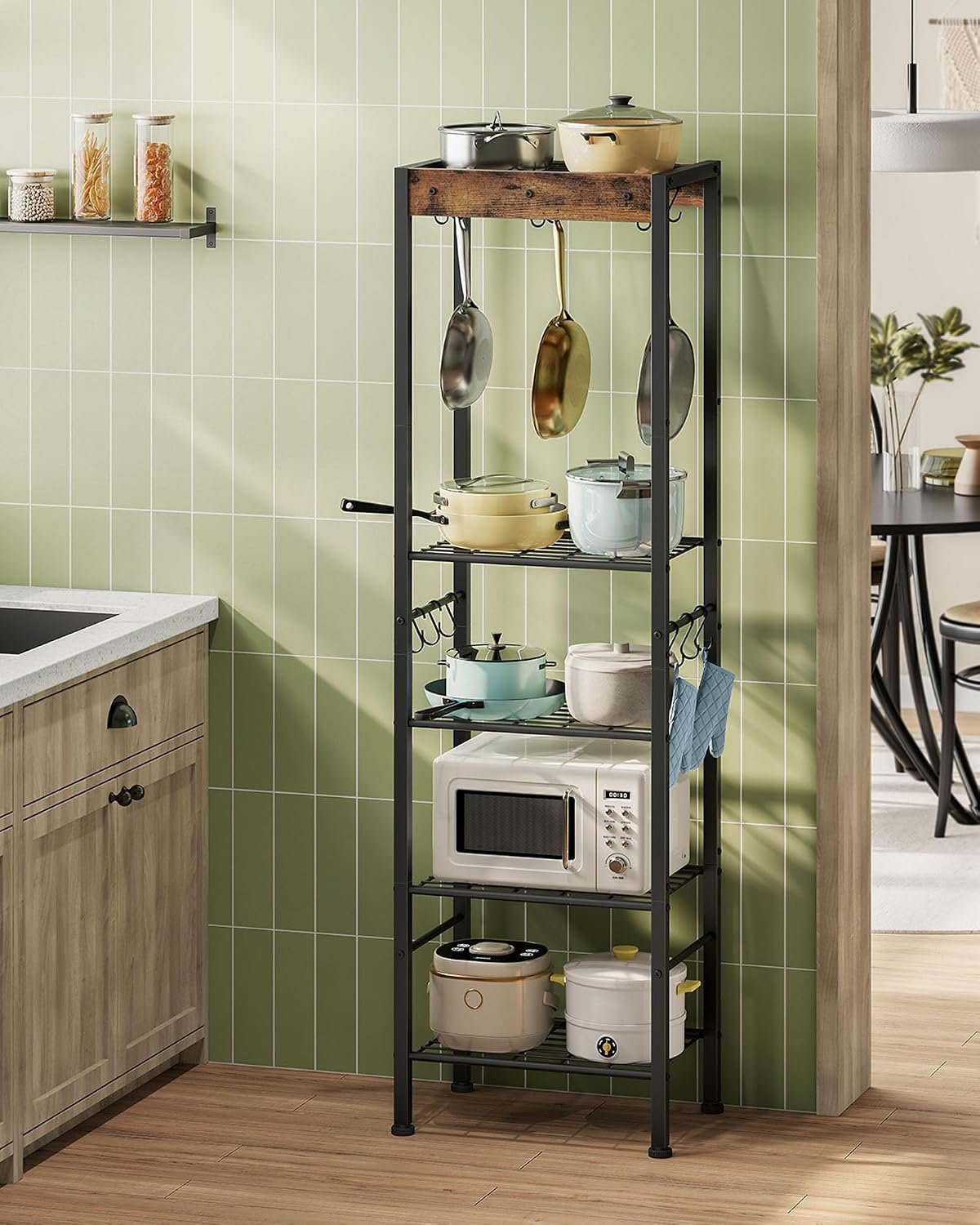Five-Tier Freestanding Pot Rack Storage Organizer