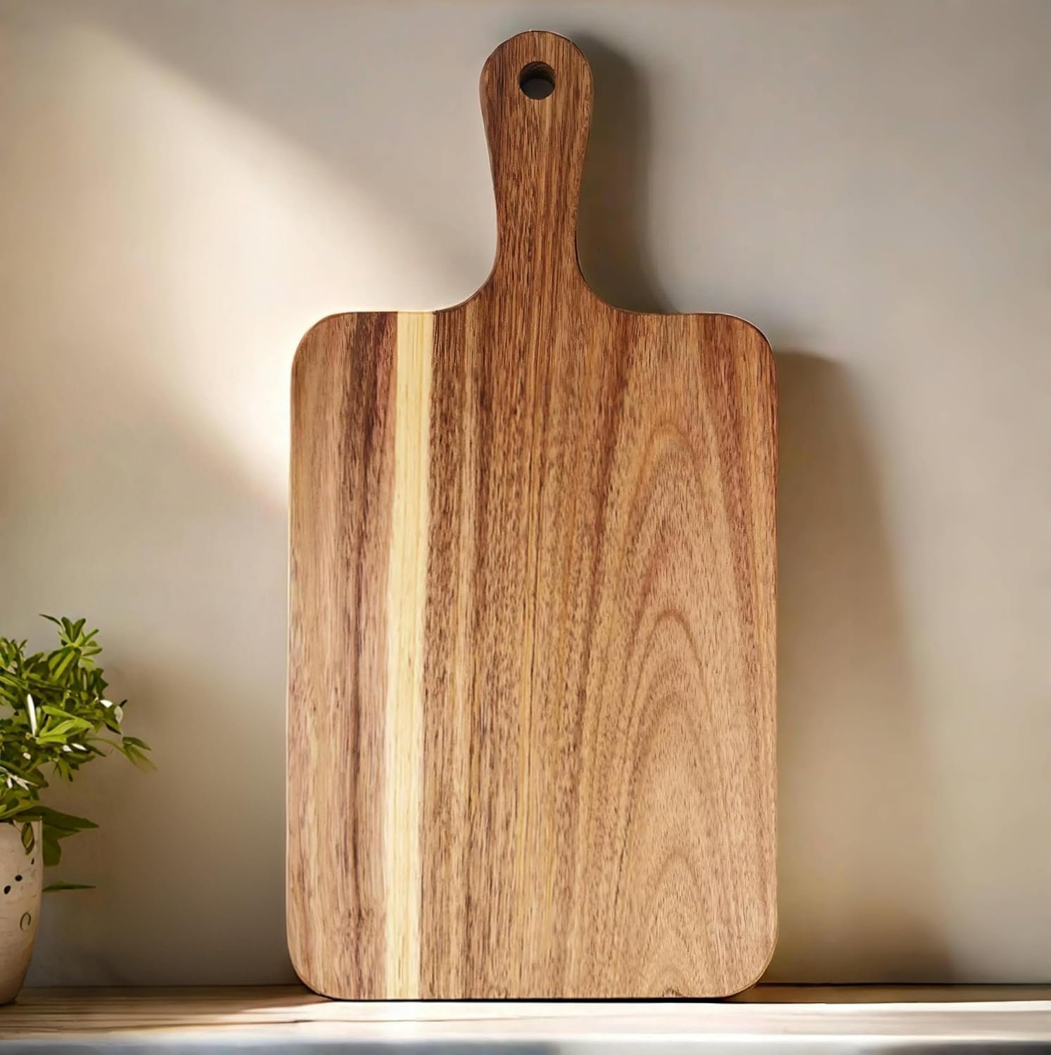 Acacia Wood Cutting Board with Handle