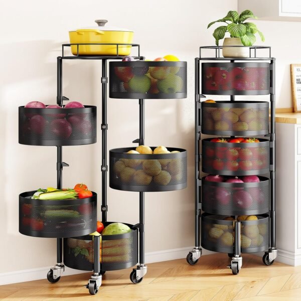 Rotating Fruit and Vegetable Storage Trolley