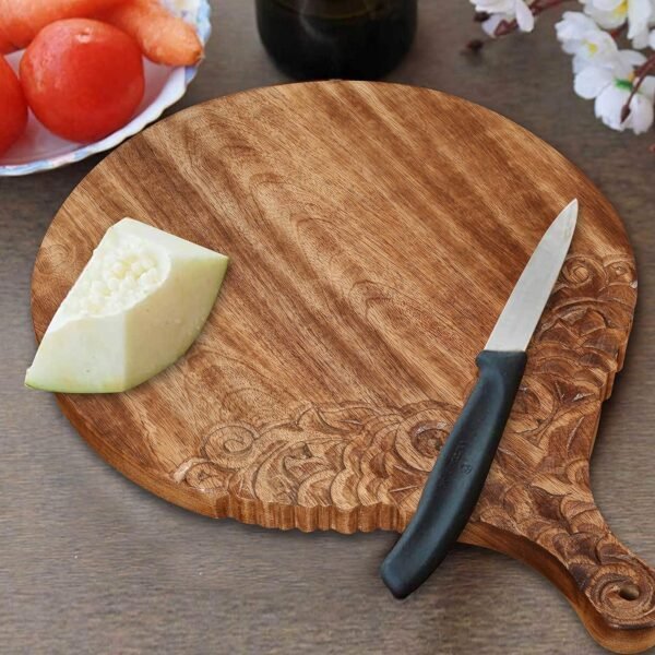 Round Wooden Cutting and Serving Board